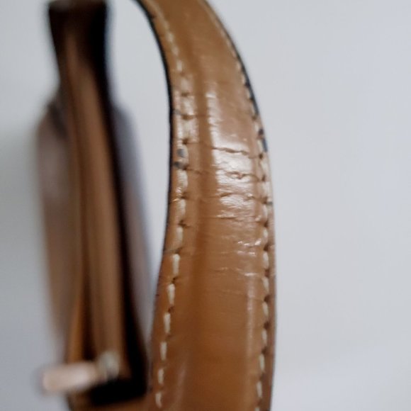 Y2K Patchwork Handbag Faux Leather Tan Black Brown Retro Revival Colourblock - Picture 4 of 9